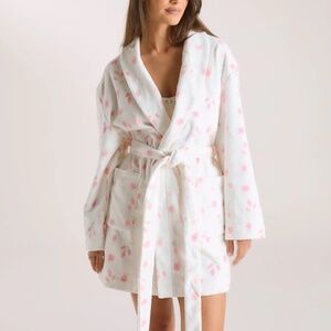 Lounge Towelling Bathrobe in Floral Print M-L NWT